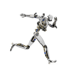 super robot is running very fast