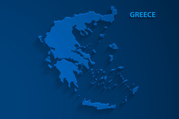 Blue Greece map background, vector