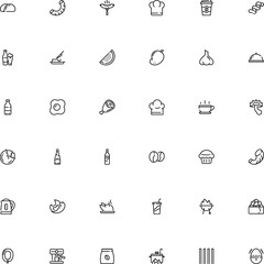 icon vector icon set such as: go, silver, dome, button, garlic, pouch, cooked, holiday, picnic, roast, bacon, clock, muffin, energy, spicy, success, collection, cold, cut, protein, break, edible