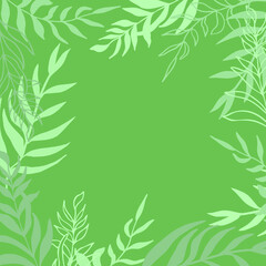Summer tropical vector design for cards, poster or flyer with exotic palm tree leaves