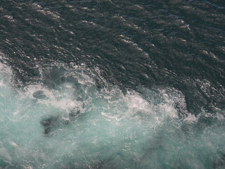 Ocean water moving by boat