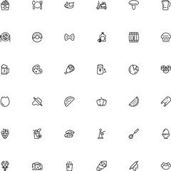 icon vector icon set such as: mix, cell, electric, market, gourd, emblem, farming, wood, donut, dumpling, lemon juice, smoothie, mobile, bacon, wine, tap, leg, pizza, nori, microorganism, berry
