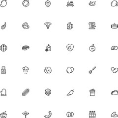 icon vector icon set such as: material, bunch, kidney, jalapeno, croissant, haricot, loaf, mold, party, microorganism, jar, apple, mustache, forest, glove, cutlery, protective, sea, bacon, steak