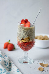 chia pudding with strawberries