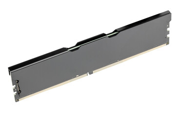 modern gaming black ddr4 desktop memory module isolated on a white background. computer ram memory...