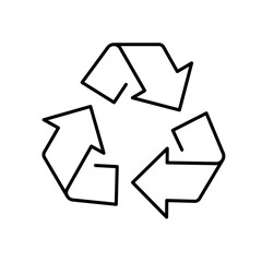 A simple icon for recycling waste and raw materials