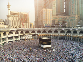 MECCA, SAUDI ARABIA,  August 2019 - Muslim pilgrims from all over the world gathered to perform...