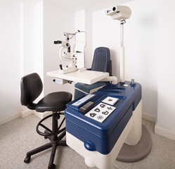 Ophthalmic sliding lamp in doctor's office
Modern clinic to control and treat eyesight