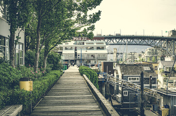 Wooden footpath at Granville Island