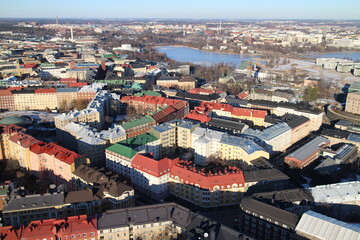 Helsinki Etu-Töölö Temppeliaukio ilmakuva arial