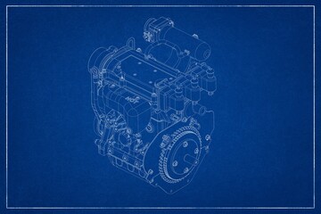 3d design of a combustion engine.