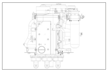 3d design of a combustion engine.