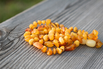 Beads from natural amber.