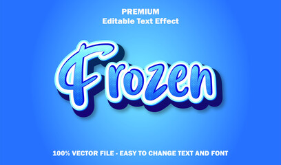 Editable Text Effect - Frozen Ice Font Style