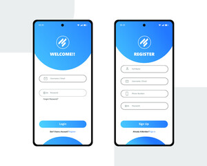 Clean Smartphone User Interface App Login Page Design - Premium Vector
