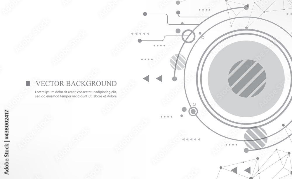 Poster geometric cyber technology circle vector white background