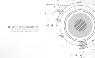 Geometric cyber technology circle vector white background