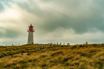Fototapeta na wymiar Leuchtturm Landschaft, Sylt, Nordsee, Nordfriesland