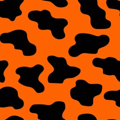 vector, seamless print of spots on a orange background, print for clothes or print
