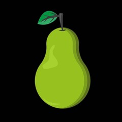 vector pear print on black background, print for clothes or print