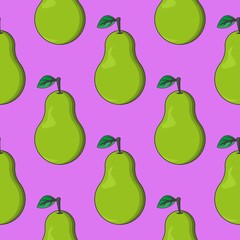 vector, seamless pear print on a pink background, print for clothes or print