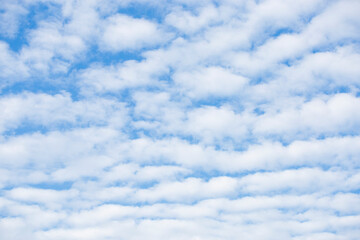 Blue sky and white cloud.  Clear skyscape, fresh clean air no pollution of PM 2.5. Heave theme.