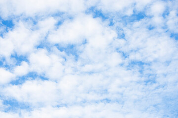 Blue sky and white cloud.  Clear skyscape, fresh clean air no pollution of PM 2.5. Heave theme.
