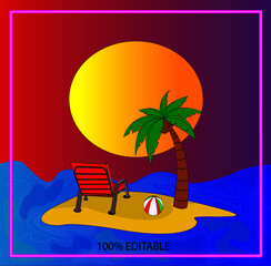 Obraz premium tropical island with palm trees