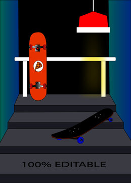 ilustraci&oacute;n de dos skateboards
