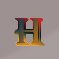 H letter logo design on gray background