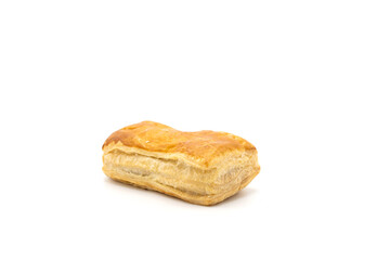 Tuna puff pastry isolated on white background.