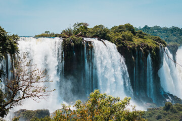 Waterfalls on the Brazilian side in Iguaçu Falls