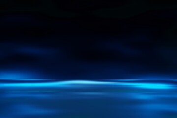 Glow blue light effect on dark blue background. 3D rendering.