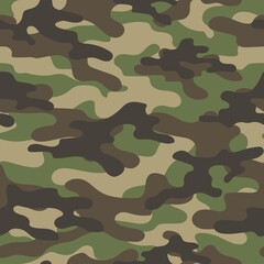 Fototapeta premium Military camouflage seamless pattern. Four colors. Forest style. Vector design.