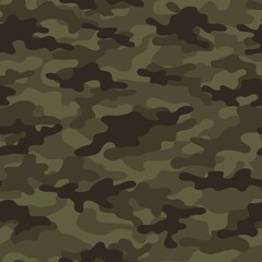 Seamless camouflage green pattern classic.Print on fabric on paper. Vector