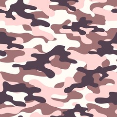 Fototapeta na wymiar Digital pink camouflage seamless pattern. Military texture. Abstract army or hunting masking ornament. Classic background. Vector design illustration.