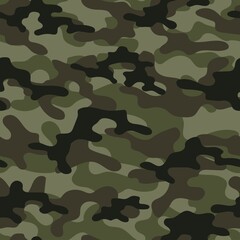 Fototapeta premium green Camouflage modern pattern seamless element for printing clothes, fabrics. Vector. Hunting and fishing.