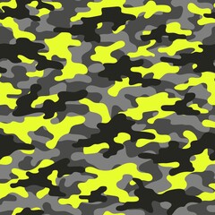 yellow Camouflage background. Seamless pattern.Vector. Outdoor images.