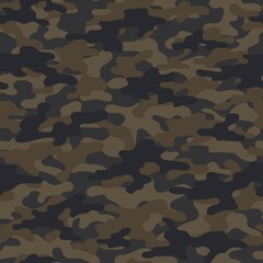 Camouflage brown background. Seamless pattern.Vector. Outdoor images.