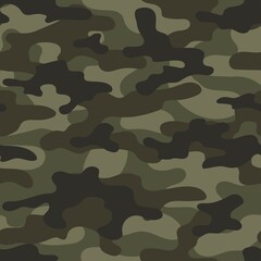Fototapeta premium Camouflage green background. Seamless pattern.Vector. Outdoor images.