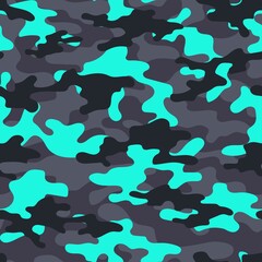 Blue Full seamless abstract military camouflage skin pattern vector for decor and textile. Army masking design for hunting textile fabric printing and wallpaper. Design for fashion and home design.