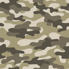 Wallpaper murals Camouflage vector brown camouflage pattern for army. camouflage military pattern