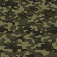 Fototapeta premium Camouflage seamless pattern green. Military camo.Army background.Print on clothing.Modern design.
