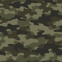 Camouflage background. Seamless green pattern vector.