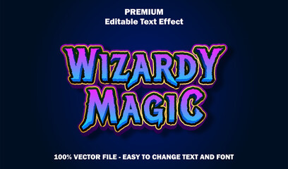 Editable Text Effect - Wizardy Magic Game Title Font Style