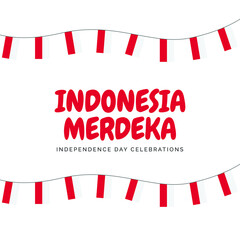 Indonesia independence day banners template. Design with national flag.