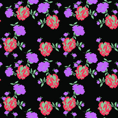seamless flower with paisley pattern on  background