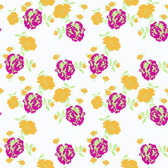 seamless flower with paisley pattern on  background