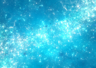 Fototapeta na wymiar Light blue dazzling starry sky