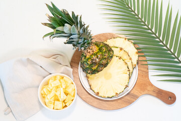 slices of pineapple in summer mood